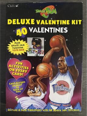 DELUXE VALENTINE KIT SPACE JAM CLEO MICHAEL JORDAN LOONEY TUNES 1997 RARE!